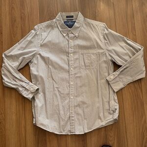 American Eagle Outfitters Light Gray Striped Shirt